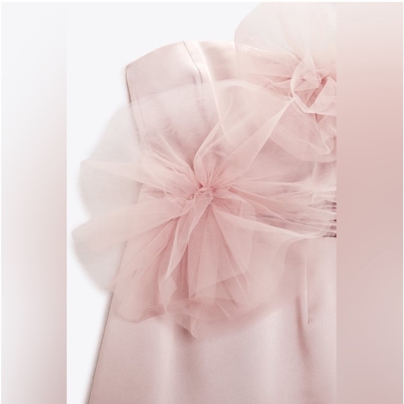 Zara Beige Pink Floral Mini Dress - Picture 17 of 17